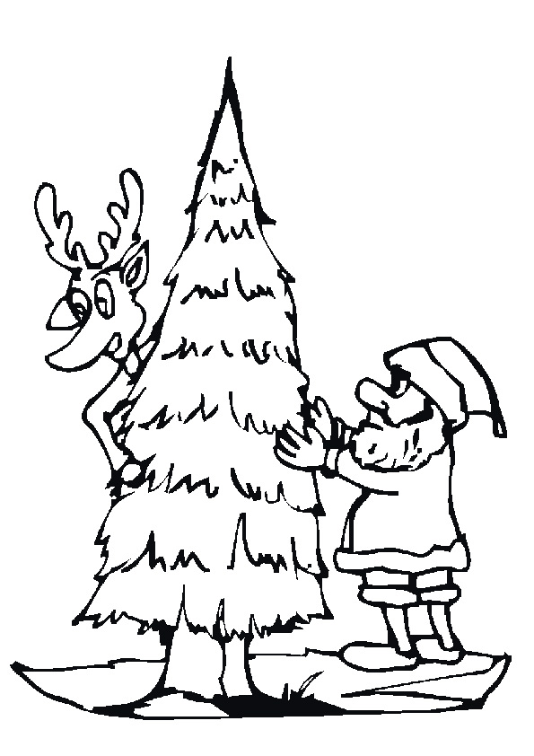 Weihnachtsmann und Weihnachtsbaum