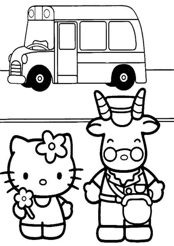 Hello Kitty und ein Bus