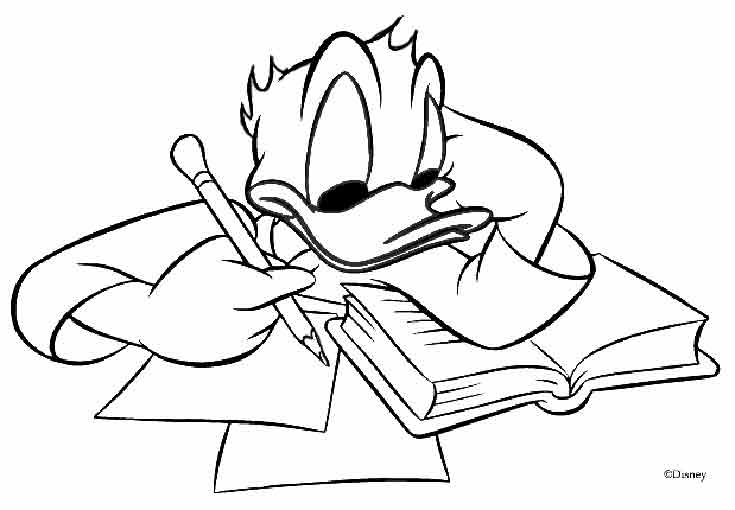 Donald Zeichnung in einem Notebook
