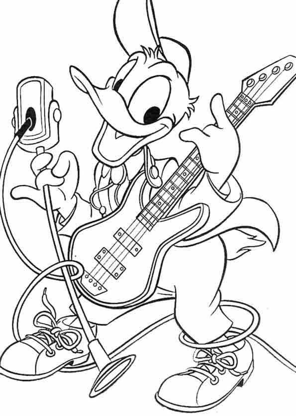 Donald mit einer E-Gitarre 